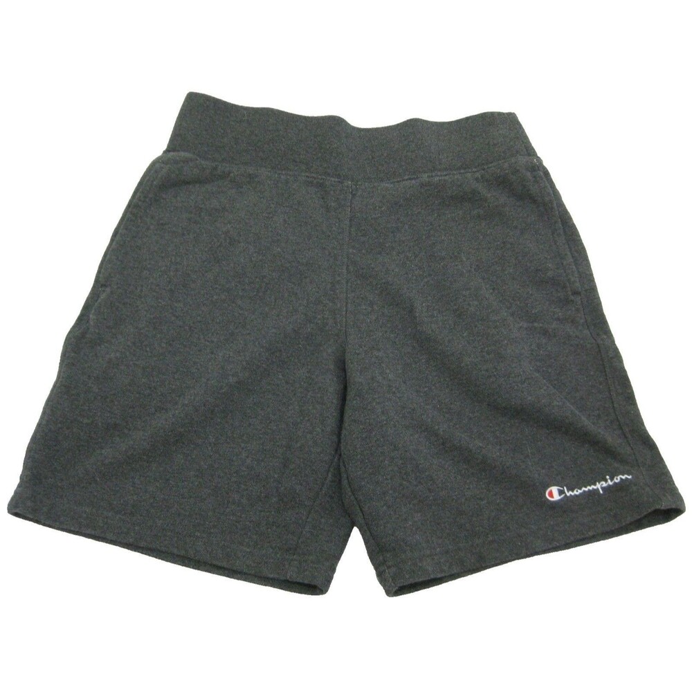 Champion Sweatshorts Mens Small Gray Athletic Logo Shorts 3 Pockets Drawstring